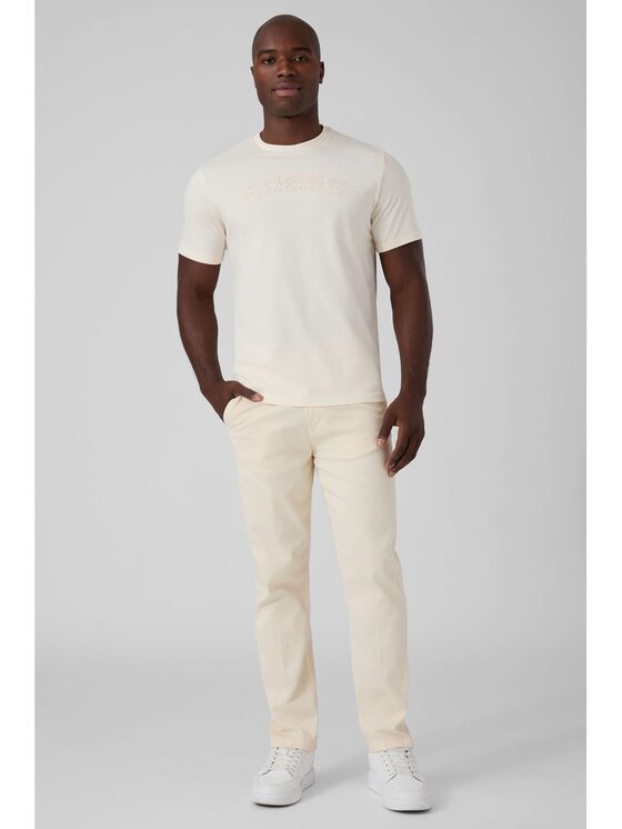 Guess Guess T-Shirt 185318 Beżowy Classic Fit