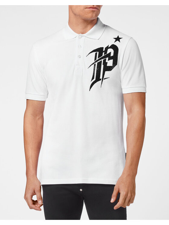 PHILIPP PLEIN PHILIPP PLEIN Polokošeľa 12853 Biela Slim Fit