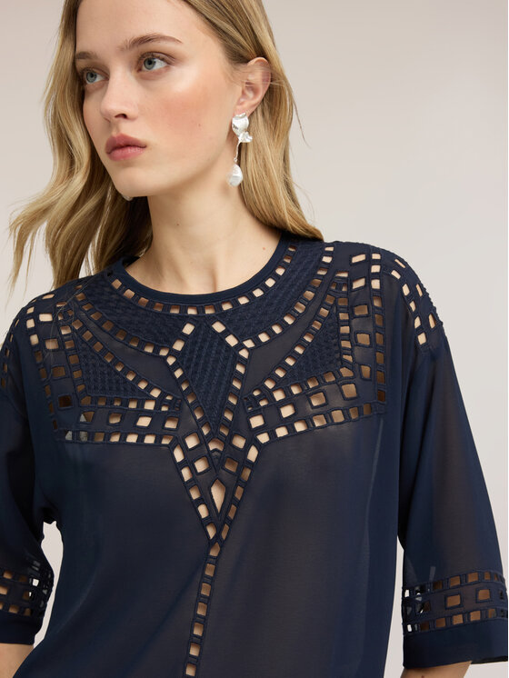 Motivi Motivi Blusa 2062W000797N034 Blu Over Fit
