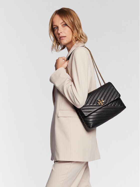 Tory Burch Tory Burch Torebka Kira Chevron Convertible Shoulder Bag 90446 Czarny