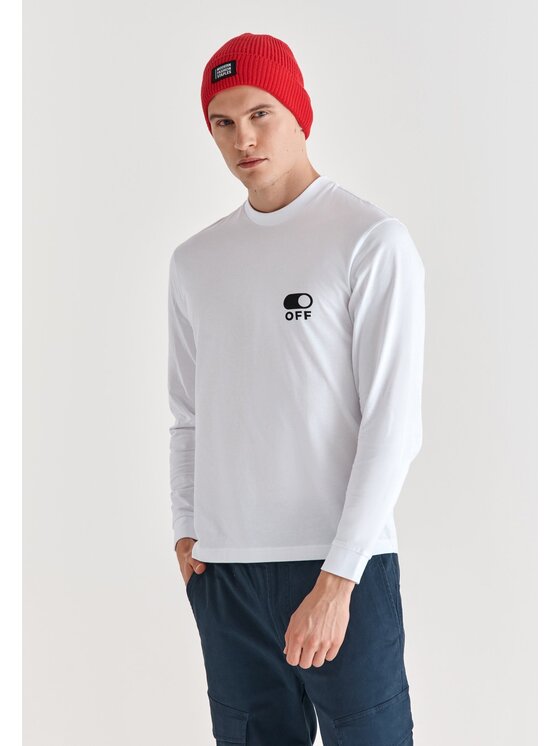 Pako Lorente Pako Lorente Longsleeve M21WF-TL-048 Biały Regular Fit