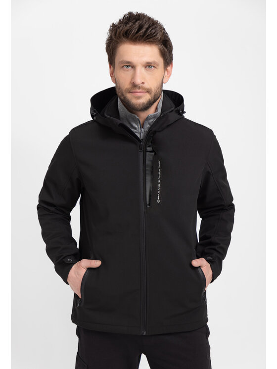 Volcano Volcano Kurtka softshell F-FORKE Czarny Regular Fit