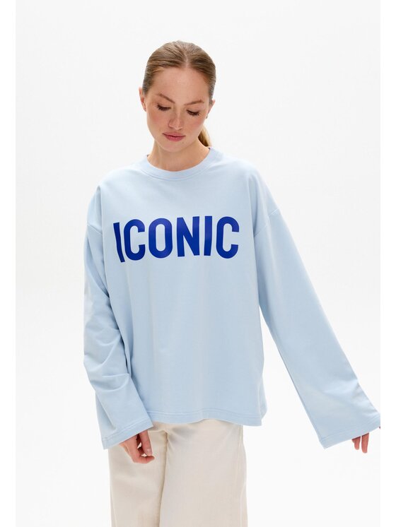 Mirons Mirons Longsleeve Print Niebieski jasny Regular Fit