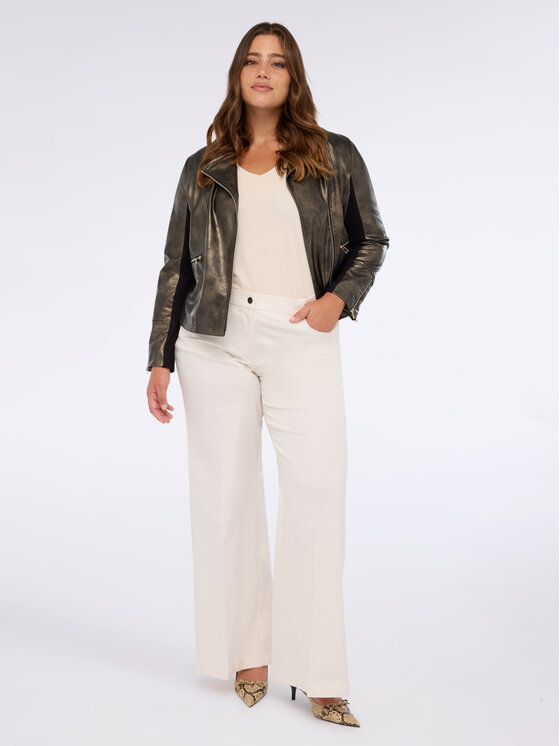 Fiorella Rubino Fiorella Rubino Spodnie materiałowe P025T005228N011 Biały Regular Fit