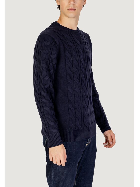 HAMAKI-HO HAMAKI-HO Sweter MI3117H Niebieski Regular Fit