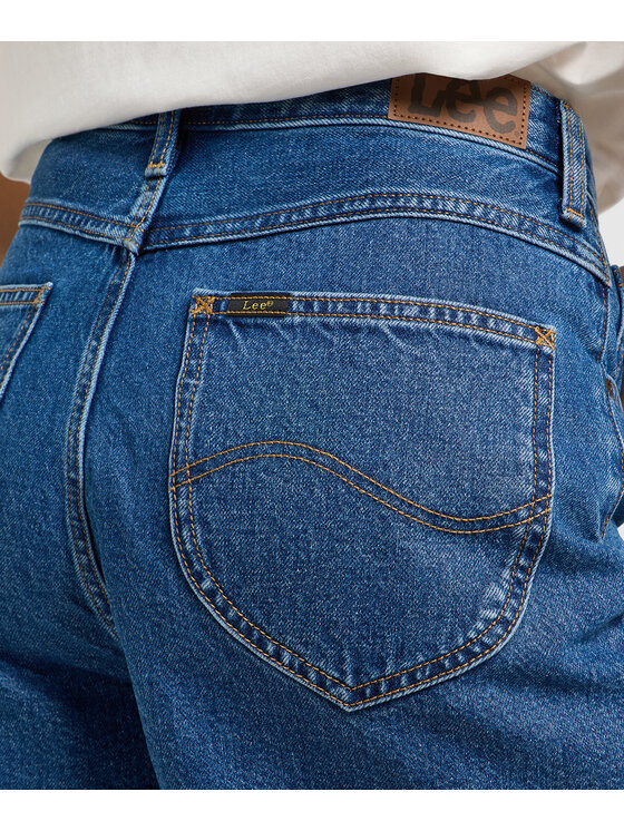 Lee Lee Szorty jeansowe 112363254 Niebieski Regular Fit