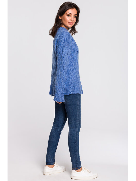 BeWear BeWear Sweter bk038 Niebieski Comfortable Fit