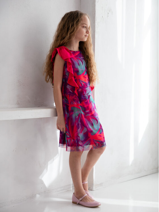 SLY Sukienka elegancka, rozmiar 152, Różowa, 4W-05B