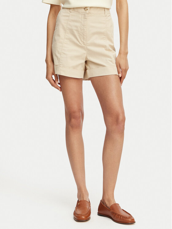 BOSS Pantalon scurți din material C Tanessa-D 50556391 Bej Regular Fit