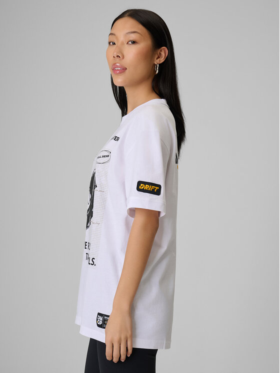 4F 4F T-Shirt MOTOSPORTS 2026 Biały Loose Fit