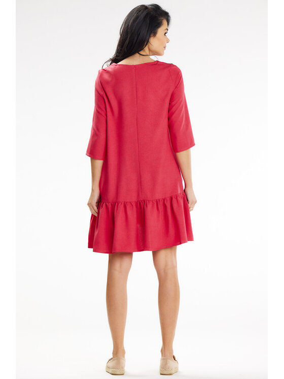 Awama Awama Sukienka letnia A648 Fioletowy Basic Fit