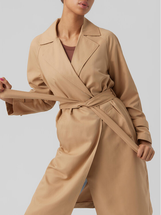 Vero Moda Vero Moda Trencz Lou 10257581 Beżowy Regular Fit