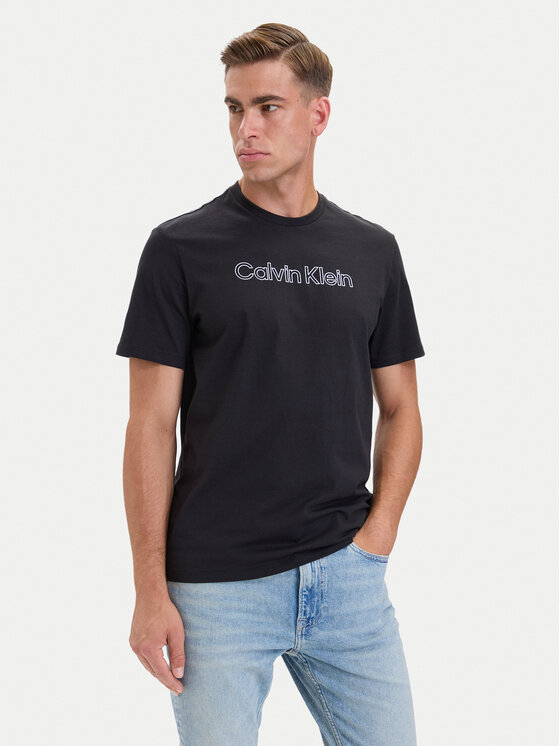 Calvin Klein Calvin Klein Tričko 30s Logo Graphic LV04LH800G Čierna Regular Fit