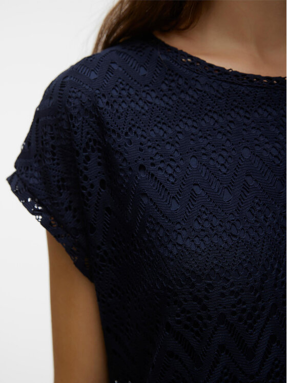 Vero Moda Vero Moda Bluzka Maya 10304457 Granatowy Wide Fit