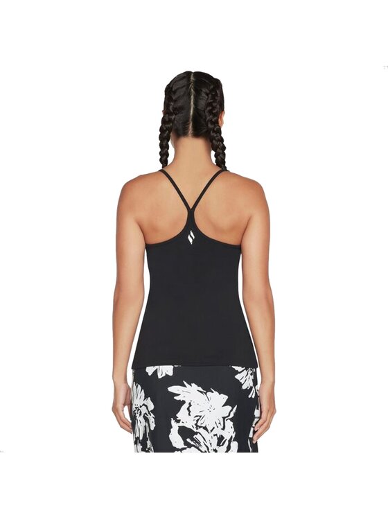 Skechers Skechers T-Shirt Skechers Go Walk Racerback Shelf Bra Cami Czarny Slim Fit