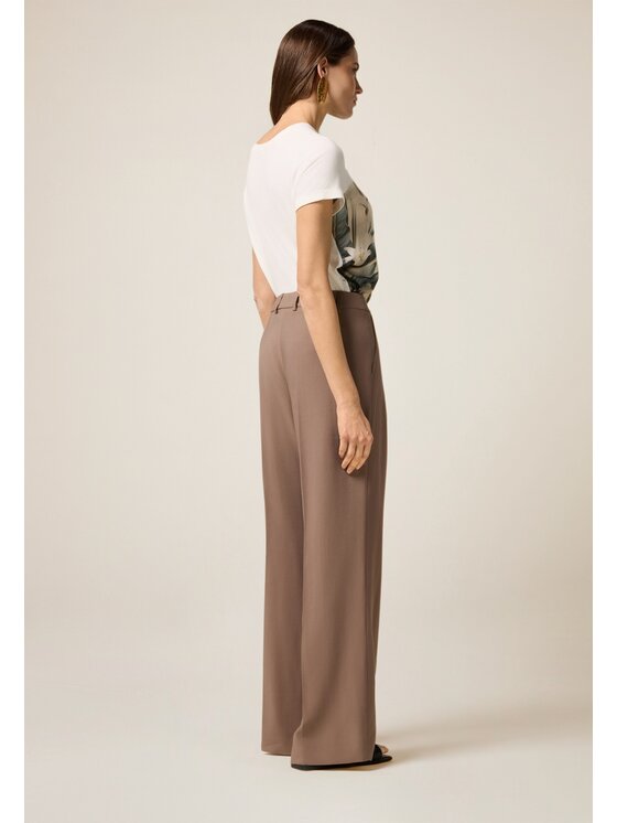 Oltre Oltre Spodnie materiałowe P025R008478N022 Brązowy Baggy Fit