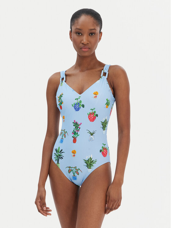 Seafolly Seafolly Jednodílné plavky Playa Bonita 11098DD287 Světle modrá