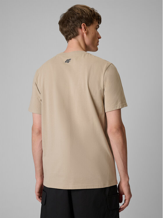 4F 4F T-Shirt TREKKING Beżowy Regular Fit