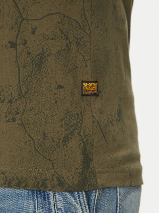 G-Star Raw G-Star Raw Marškinėliai Wash D25973-C338 H343 Žalia Regular Fit