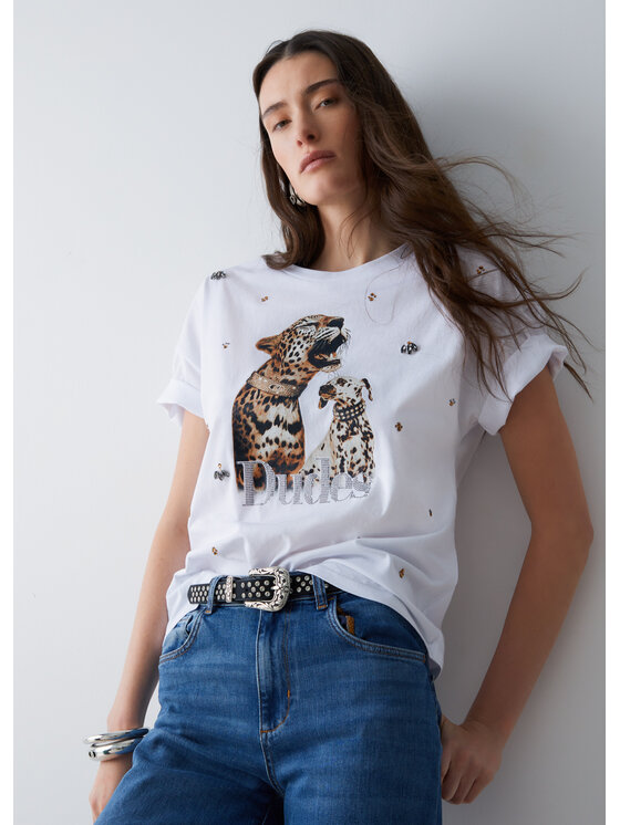 Liu Jo Liu Jo T-Shirt WA6331JS904P9272 Biały Regular Fit