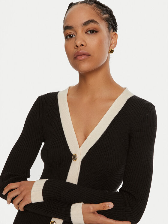 Luisa Spagnoli Luisa Spagnoli Rochie tricotată Microfilm 58384 Negru Slim Fit