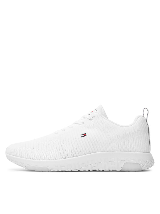 Tommy Hilfiger Tommy Hilfiger Sneakersy Corporate Knit Rib Runner FM0FM02838 Biały