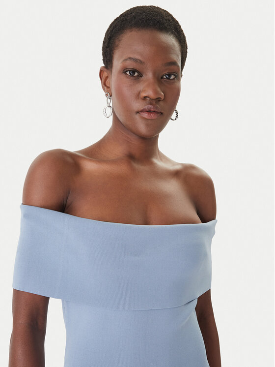 MICHAEL Michael Kors MICHAEL Michael Kors Džemper haljina MS683HGBFD Svijetloplava Slim Fit