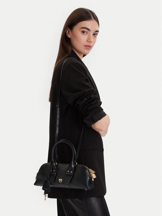 PINKO PINKO Kabelka Bowling Bag Baguette AI 25-26 PLTT 105334 A0QO Čierna