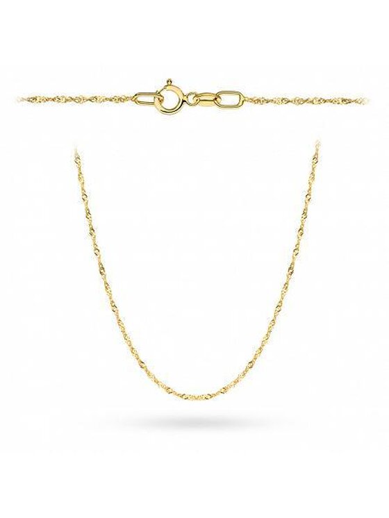 Fugart Fugart Naszyjnik medalik Matka Boska w sercu z łańcuszkiem Singapur komplet prezent Komunia Chrzest Złoty