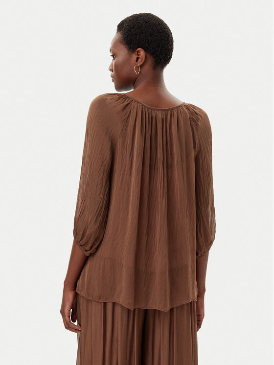 ViCOLO ViCOLO Bluza TD0020 Rjava Loose Fit