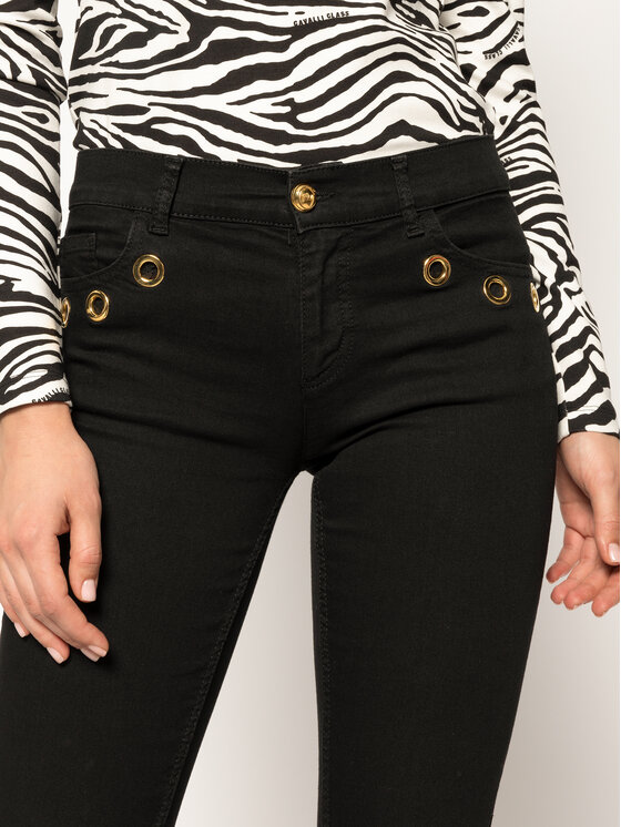 Cavalli Class Cavalli Class Jeans hlače A1IUA013 Črna Slim Fit