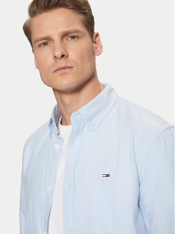 Tommy Jeans Tommy Jeans Cămașă Oxford DM0DM20667 Albastru celest Regular Fit
