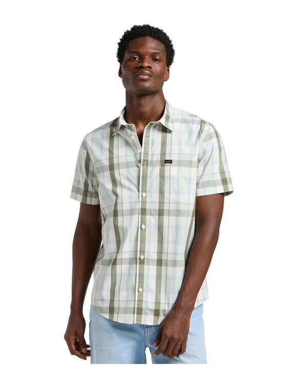 Lee Lee Koszula 112363900 Zielony Regular Fit