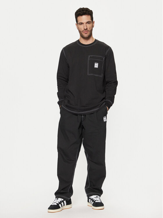 adidas adidas Majica dugih rukava Wabash JP4479 Crna Loose Fit