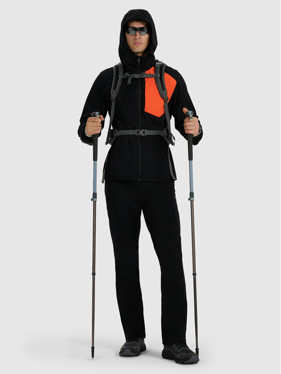4F 4F Spodnie przeciwdeszczowe TREKKING Czarny Regular Fit
