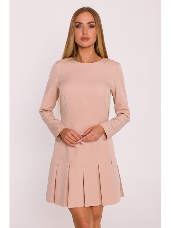 Made of Emotion Made of Emotion Sukienka wieczorowa M872 Beżowy Modern Slim Fit