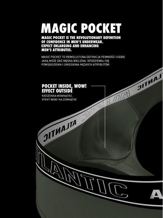 Atlantic Atlantic Slipy Tanga Magic Pocket Push-Up Brązowy