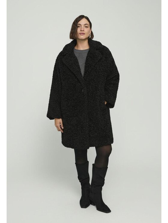Fiorella Rubino Fiorella Rubino Płaszcz zimowy 0005L000050N033 Czarny Over Fit