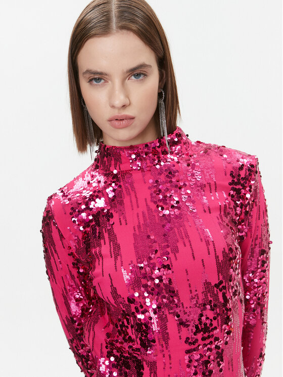 Fracomina Fracomina Coctailkleid FQ23WD1002W66701 Rosa Slim Fit