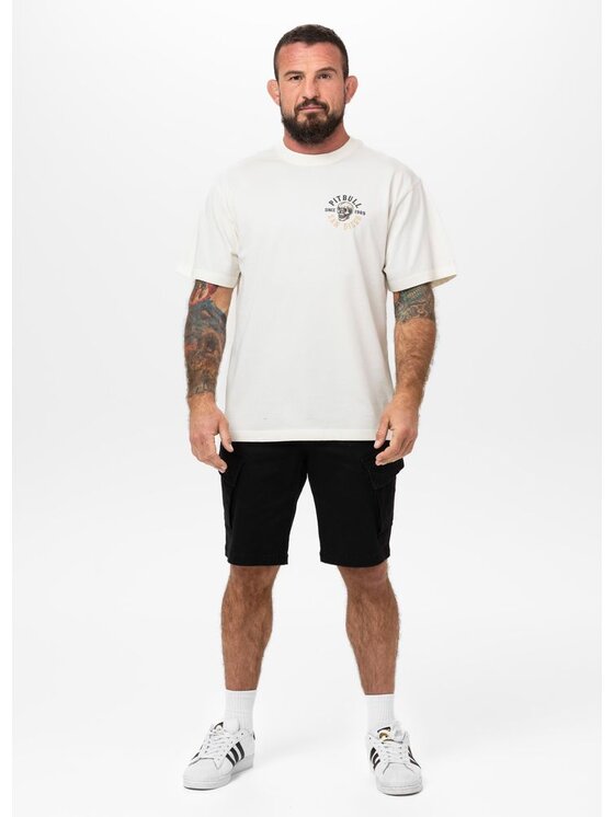 PITBULL PITBULL T-Shirt Koszulka męska Loose Fit SKULL LOGO XL Biały Regular Fit