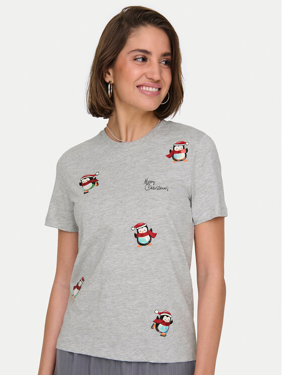 ONLY ONLY Футболка Kita 15331069 Сірий Regular Fit