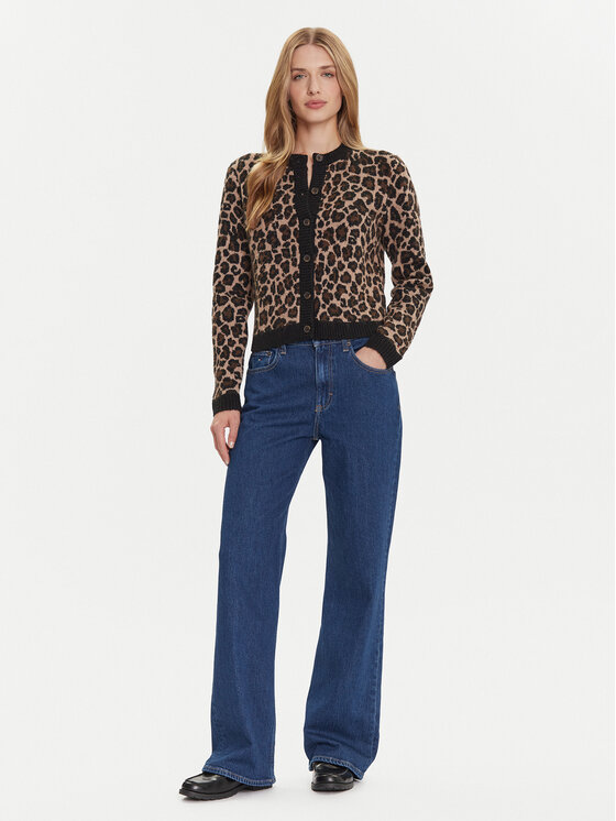 Tommy Jeans Tommy Jeans Kardigán Leopard DW0DW21968 Hnedá Regular Fit