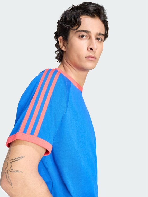 adidas adidas T-Shirt 3-Stripes Niebieski jasny Regular Fit