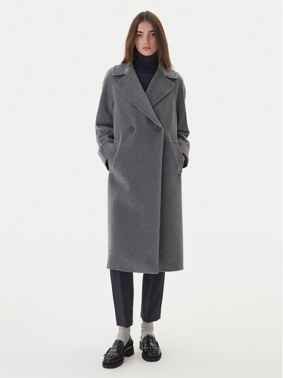 Weekend Max Mara Weekend Max Mara Gyapjú kabát Resina 2525016102 Szürke Regular Fit