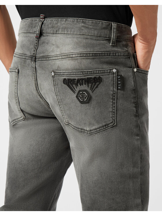 PHILIPP PLEIN PHILIPP PLEIN Džínsy 25897 Sivá Straight Leg