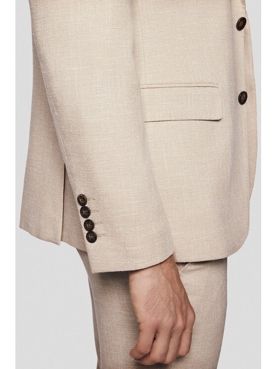Lancerto Lancerto Marynarka Caserta MA131125000019 Beżowy Slim Fit