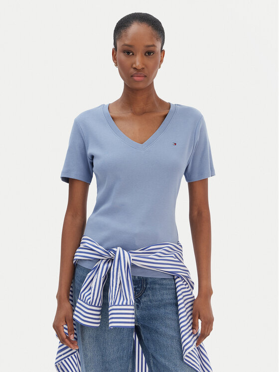 Tommy Hilfiger Tricou New Cody WW0WW40584 Albastru Slim Fit