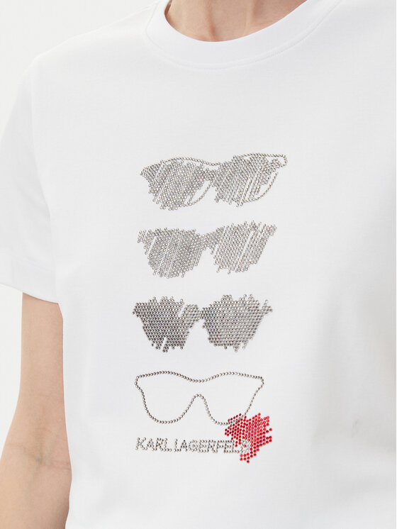 KARL LAGERFELD KARL LAGERFELD T-Shirt A2W17103 Biały Regular Fit