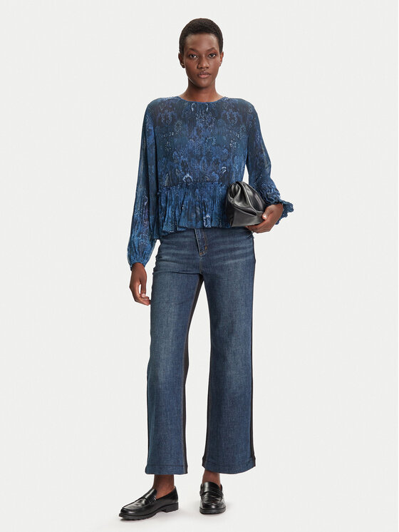 Desigual Desigual Дънки Twist 25WWDD14 Тъмносин Wide Leg