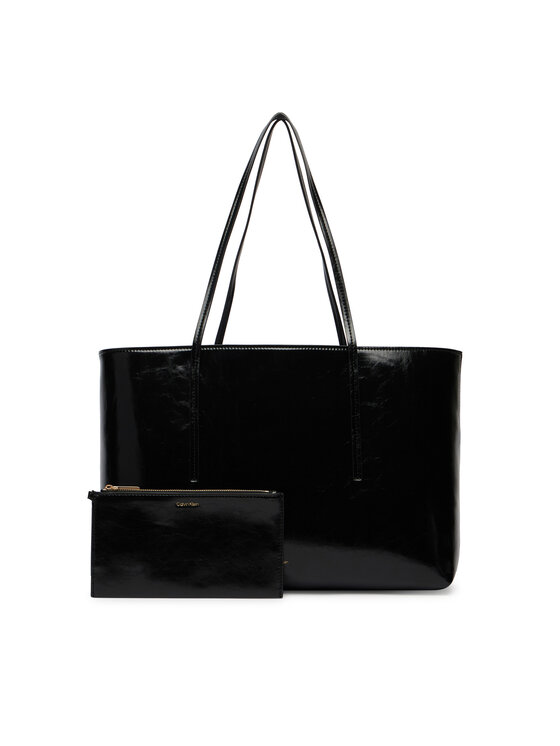 Calvin Klein Calvin Klein Kabelka Foil Logo Glossy LV04F3537G Čierna
